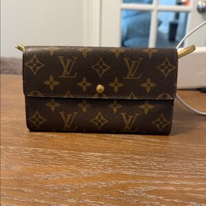 Louis Vuitton Monogram Canvas Brown & Gold Snap Wallet